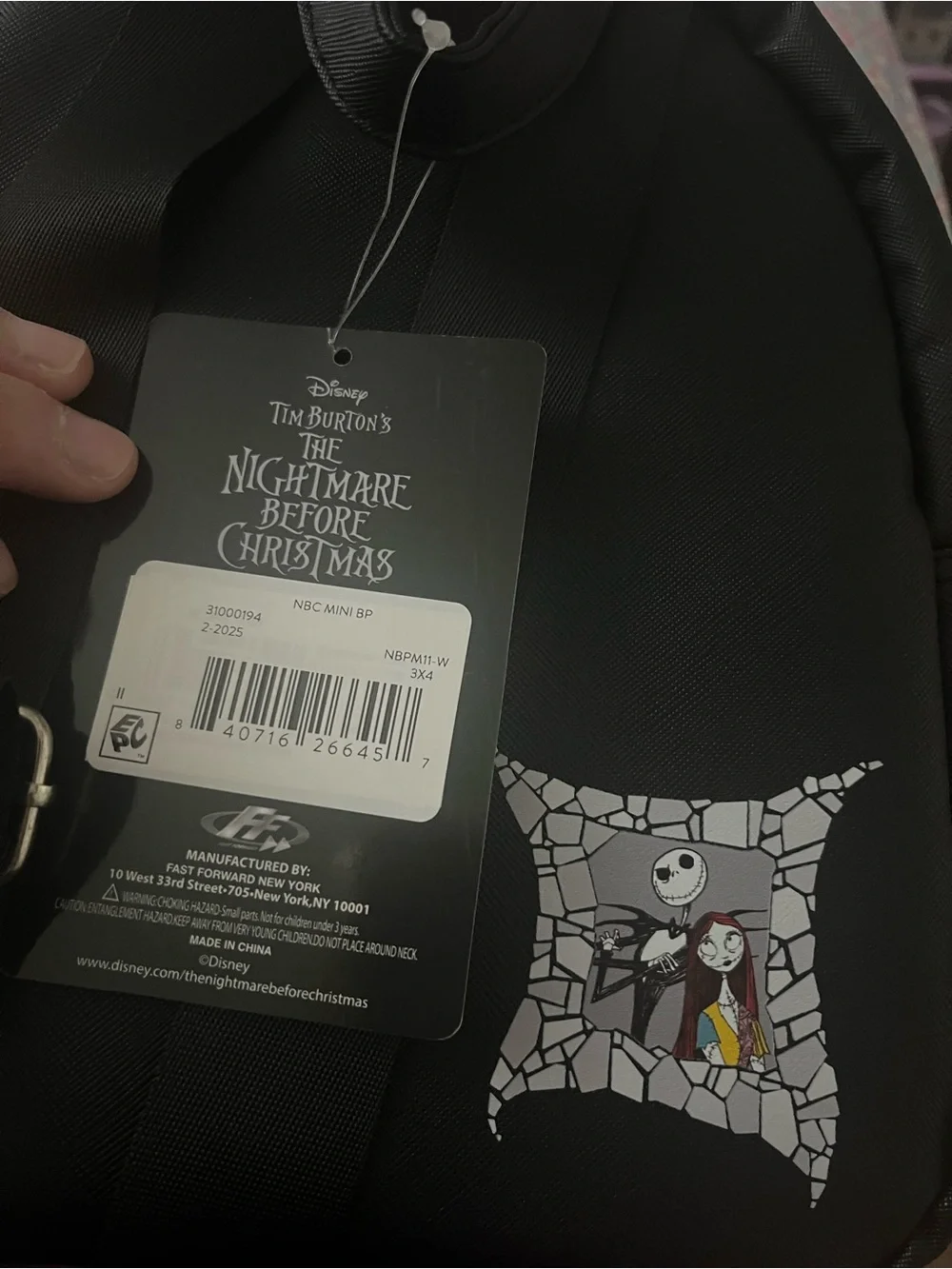 The Nightmare Before Christmas Jack Skellington Black Mini Backpack